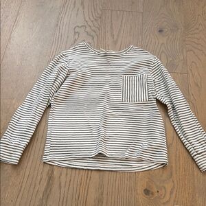 Rylee + Cru Cream and Black Striped Long Sleeve Tee